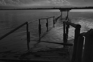 Fototapeta premium pier at sunset