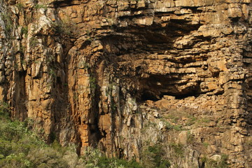 Close up of a 90 degree sandstone folding and bending.