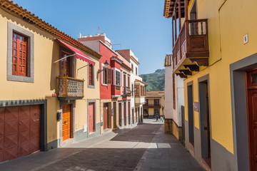 View of the historic street of Teror, Gran Canaria, Spain.