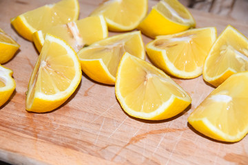 yellow sliced pieces of lemon