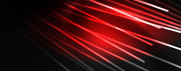 Shiny color neon light with lines, abstract wallpaper, shiny motion, magic space light. Techno abstract background