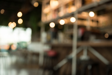 abstract light bokeh background in blur restaurant