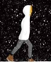 Girl in snow (black)