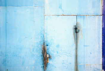 texture background metal blue old a door with rust