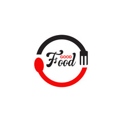 Good food logo design vector template
