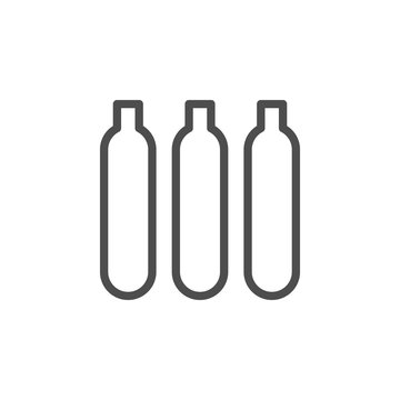 CO2 capsules line outline icon