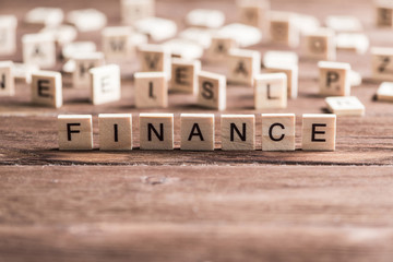 business conceptual word of wooden elements with letters
