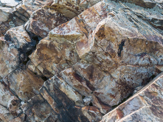 Closeup of a stone rock in the mountains