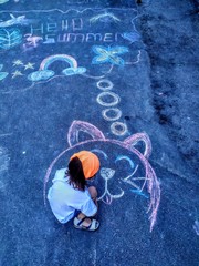 abstract background with hand drawn illustration