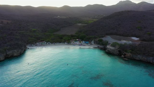 Aerial view over beach Grote Knip on the western side of  Curaçao/Caribbean /Dutch Antilles