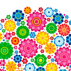 Flowers spring design on a white  background, floral vector illustration.