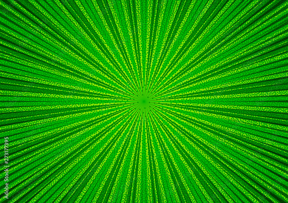 Poster abstract comic green background for style pop art design. retro burst template backdrop. light rays 