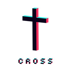 modern cross icon made in 3d isolated