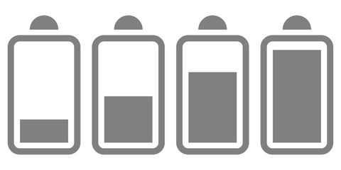 plain electric battery icon on white background