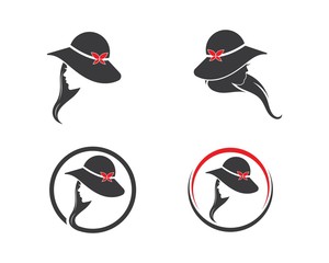 beauty woman with hat  vector illustration template