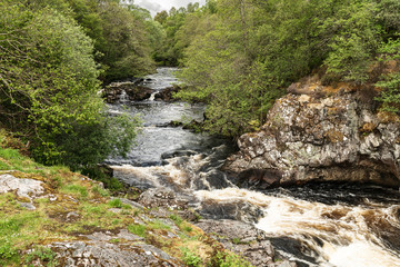 The Falls of Shin near the Sutherland town of Lairgs, Scotland.