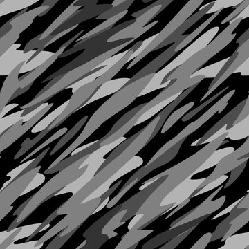 Black, White and Gray Diagonal Strokes Abstract Pattern Seamless Repeating Pattern Vector Illustration