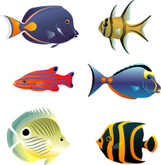 Tropical Fishes Set, Three Dimensional
