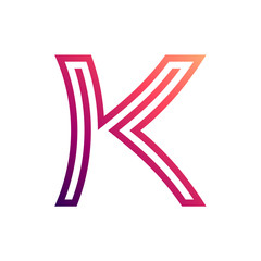 minimalist initial letter K logo design with simple mono line style
