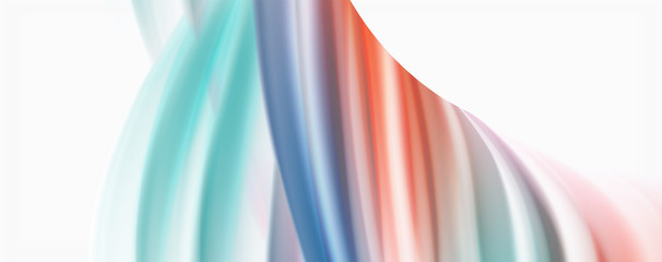 Modern Liquid color flow on white - colorful flow poster. Techno Wave Liquid shape in white color background. Design for your design project