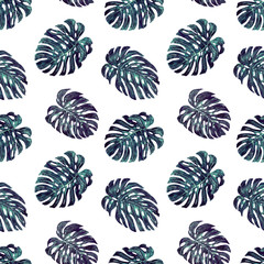 Tropical Leaves Seamless Repeat Pattern