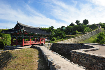 Korean historic site No.386, Janggieupseong of Goryeo Dynasty, located in the Janggi-myeon, Pohang, Gyeongsangbuk-do, South Korea. It was filmed on June 13, 2019.