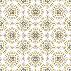 Vector Seamless Pattern. Ornament in Moroccan style on a white background.