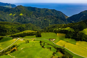 Azoren - Die Insel Sao Miguel aus der Luft