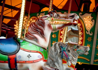 Fototapeta na wymiar Merry-Go-Round horses