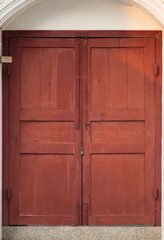 Fototapeta premium Old wooden door in Thailand temple