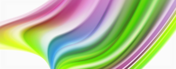 Modern Liquid color flow on white - colorful flow poster. Techno Wave Liquid shape in white color background. Design for your design project