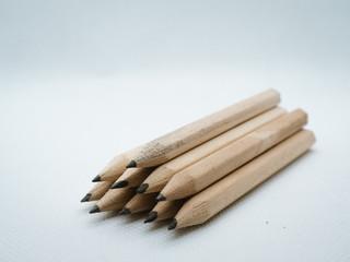 Bunch of wooden small pencils