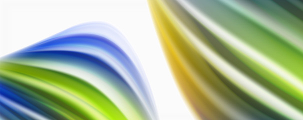 Modern Liquid color flow on white - colorful flow poster. Techno Wave Liquid shape in white color background. Design for your design project