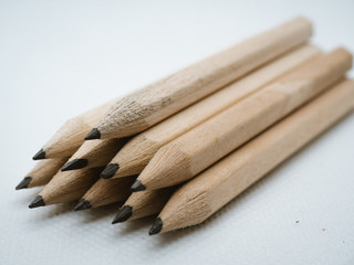 Bunch of wooden small pencils