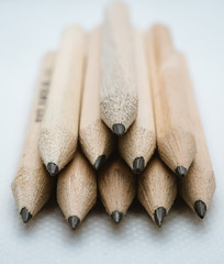 Bunch of wooden small pencils