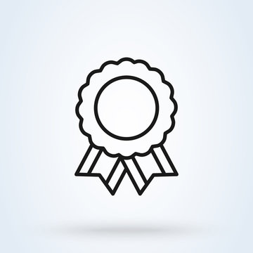 recommend clip art: Certification seal ribbon, line art Simple modern icon design illustration.