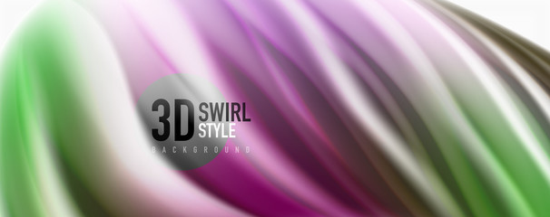 Modern Liquid color flow on white - colorful flow poster. Techno Wave Liquid shape in white color background. Design for your design project