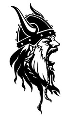 Viking Head, Growling Side View