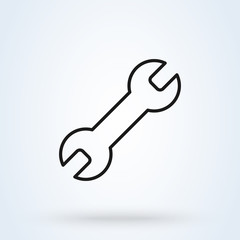 Repair Wrench. Line art Simple modern icon design illustration.
