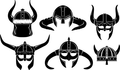 Viking Helmet Fantasy Emblem Set