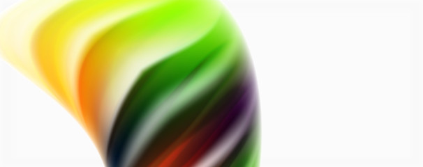 Naklejka premium Modern Liquid color flow on white - colorful flow poster. Techno Wave Liquid shape in white color background. Design for your design project