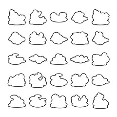 cloud scapes and cloud bubble icons