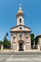 Novi Sad, Serbia June 13, 2019: Church of the Holy Apostles Peter and Paul in Novi Sad. Greek Catholic Church.