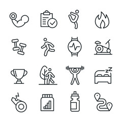 Fitness - Line Icons Set