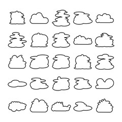 cloud scapes and cloud bubble icons