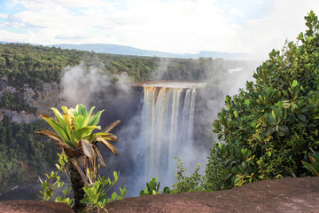 A view of the Kaieteur falls, Guyana. The waterfall is one of the most beautiful and majestic...