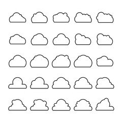 cloud bubble line icons