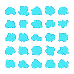 blue cloud shape collection vector