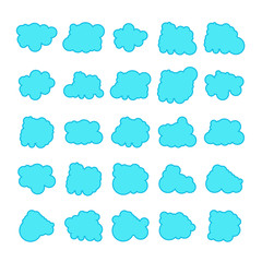 blue cloud shape collection vector