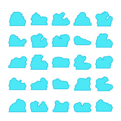 blue cloud shape collection vector